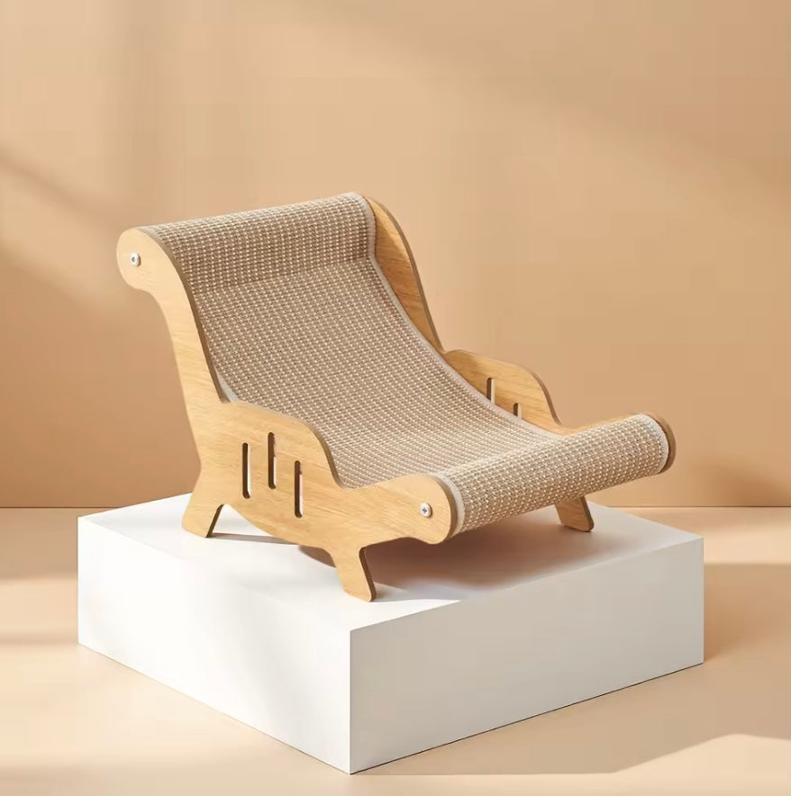 Fauteuil à gratter en bois de sisal pour chat