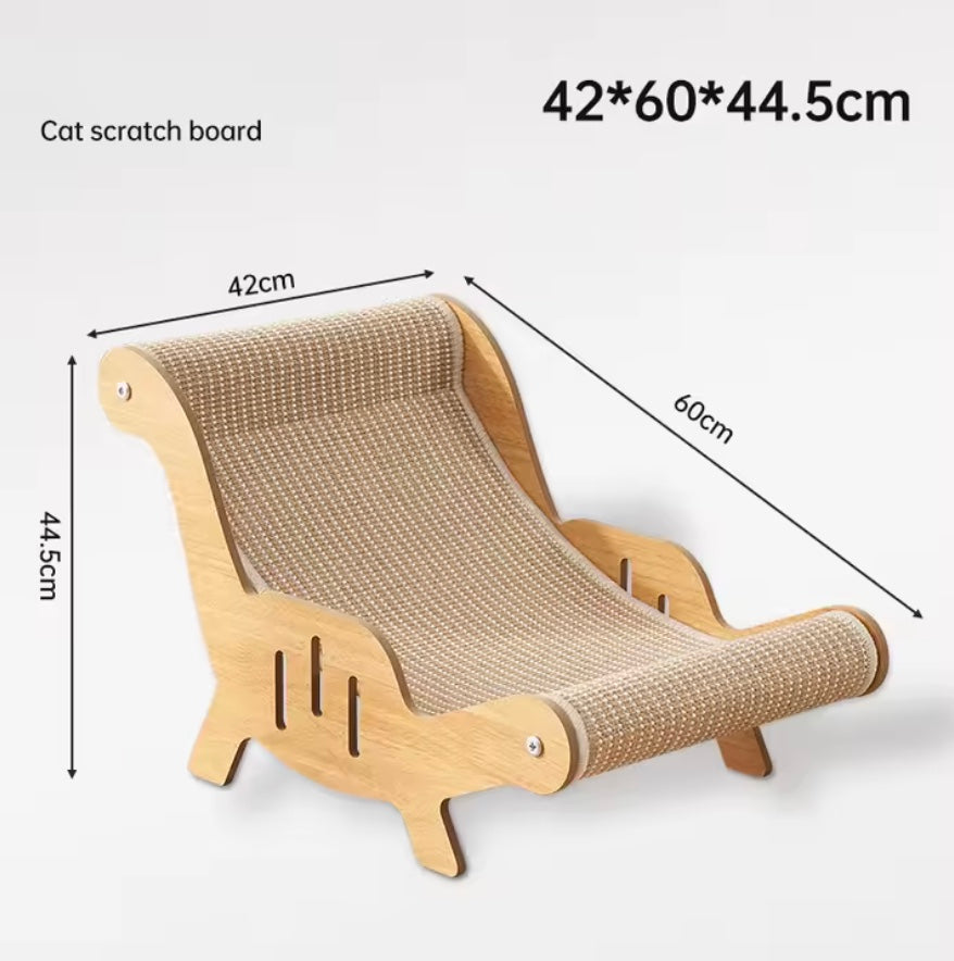 Fauteuil à gratter en bois de sisal pour chat